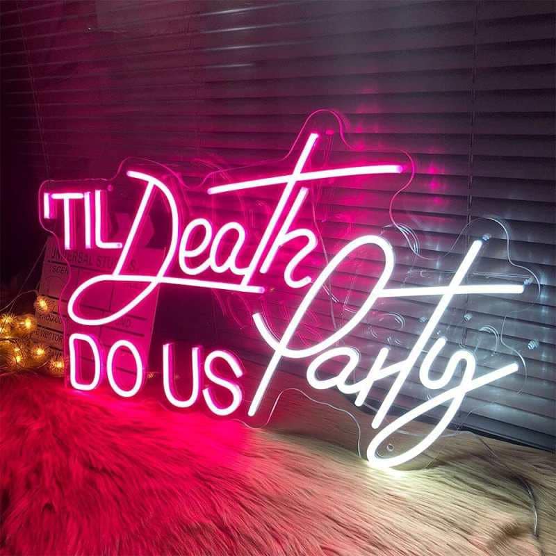 Hire our LED Neon Signs 'Till Death Do Us Party'