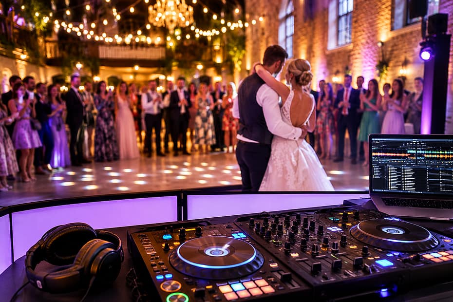 Professional mobile DJ setup for Kings Lynn wedding DJ hire in Kings Lynn