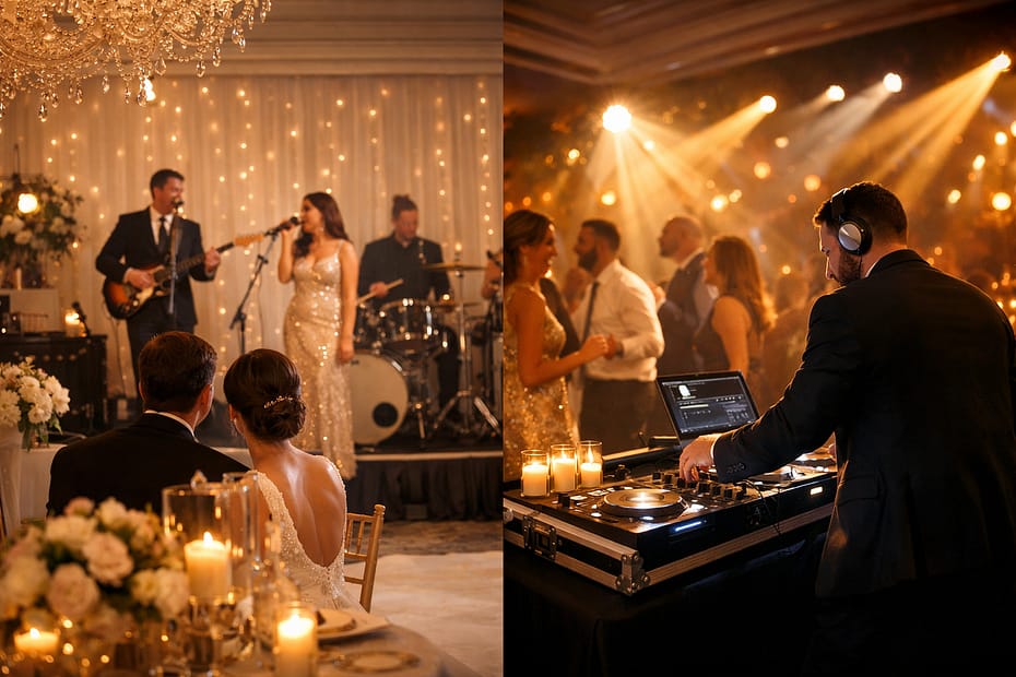 Photo for Wedding Band vs DJ Cost Comparison UK: Which Wins for Your Reception?